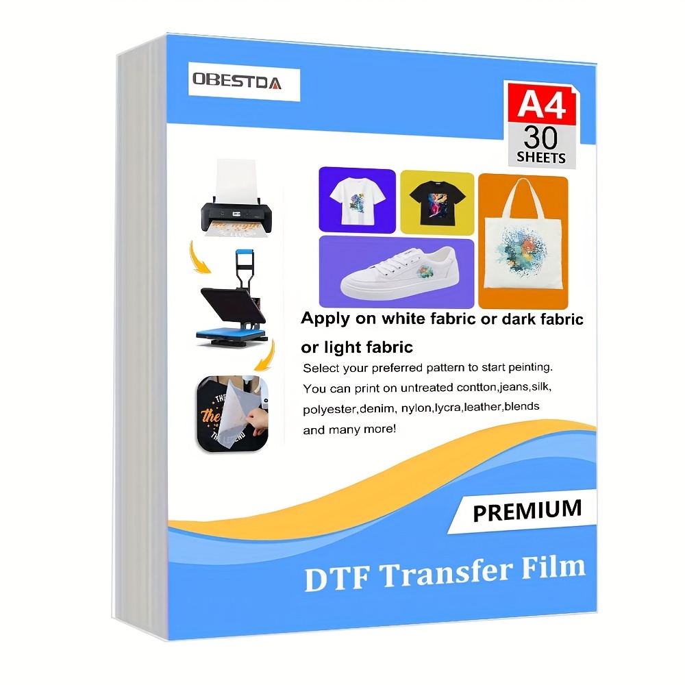 A4 30 Pcs DTF Transfer Film PE - Heat Transfer Vinyl Roll review and price