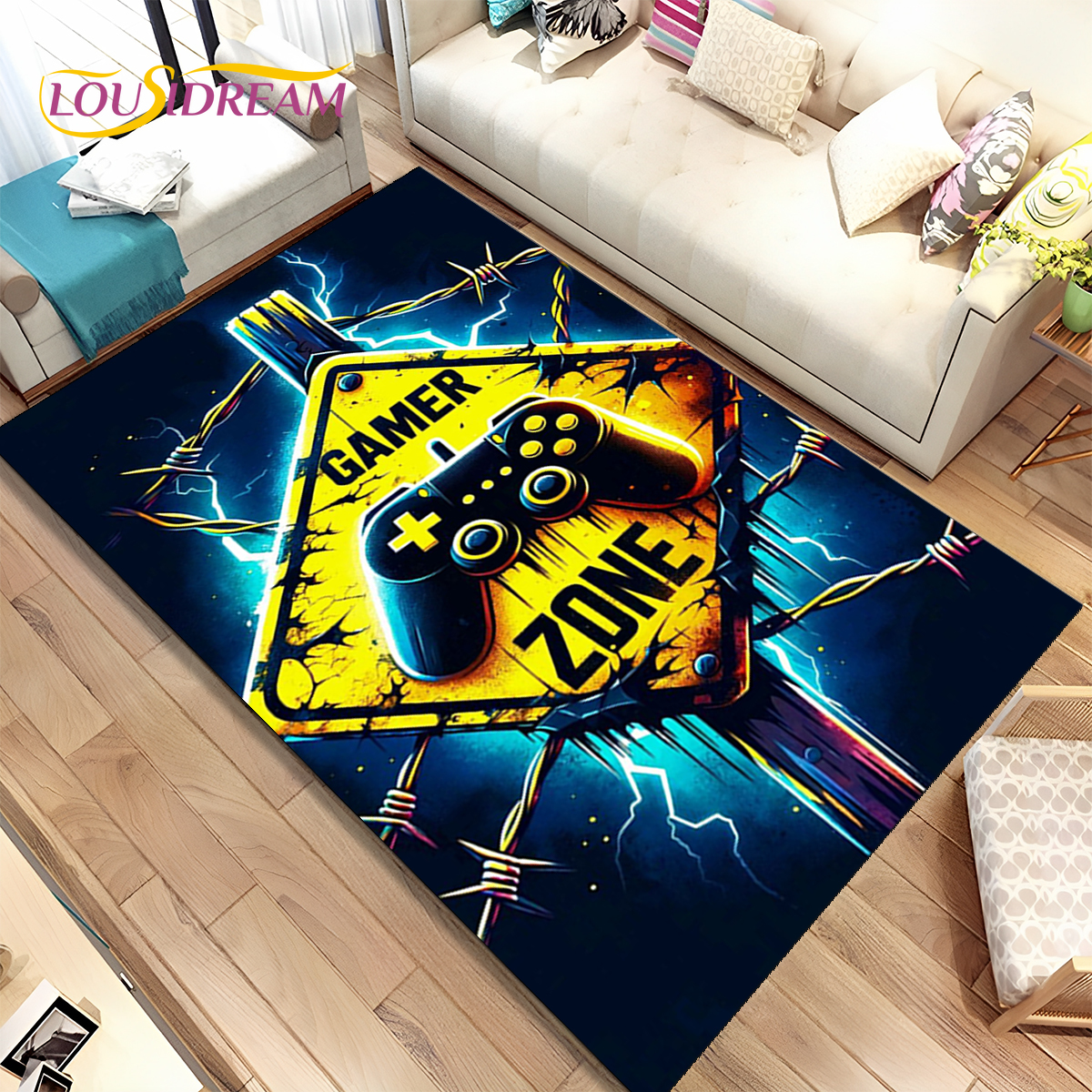Cartoon Game Gamer Gamepad Rug - Commercial Printing Online review and price