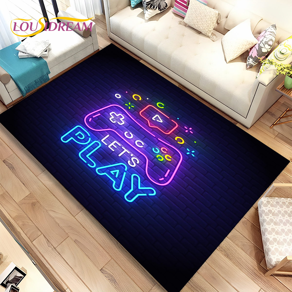 Cartoon Game Gamer Gamepad Rug - Commercial Printing Online review and price