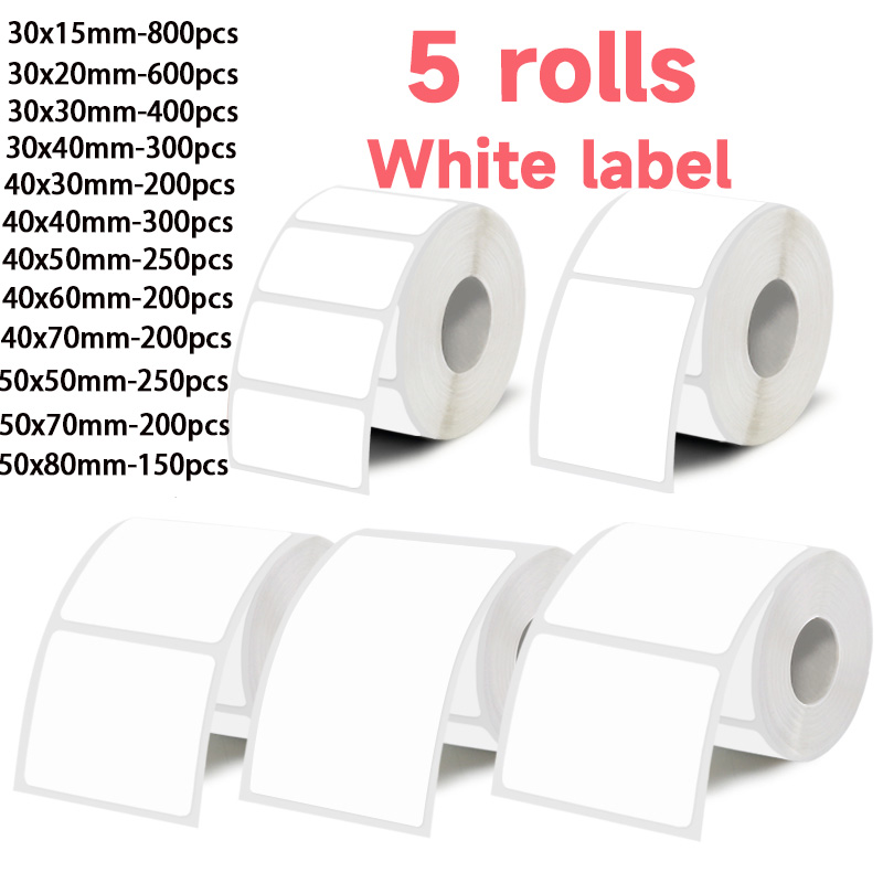 5 Rolls of White Label Sticker - Commercial Label Printing Machine review and price