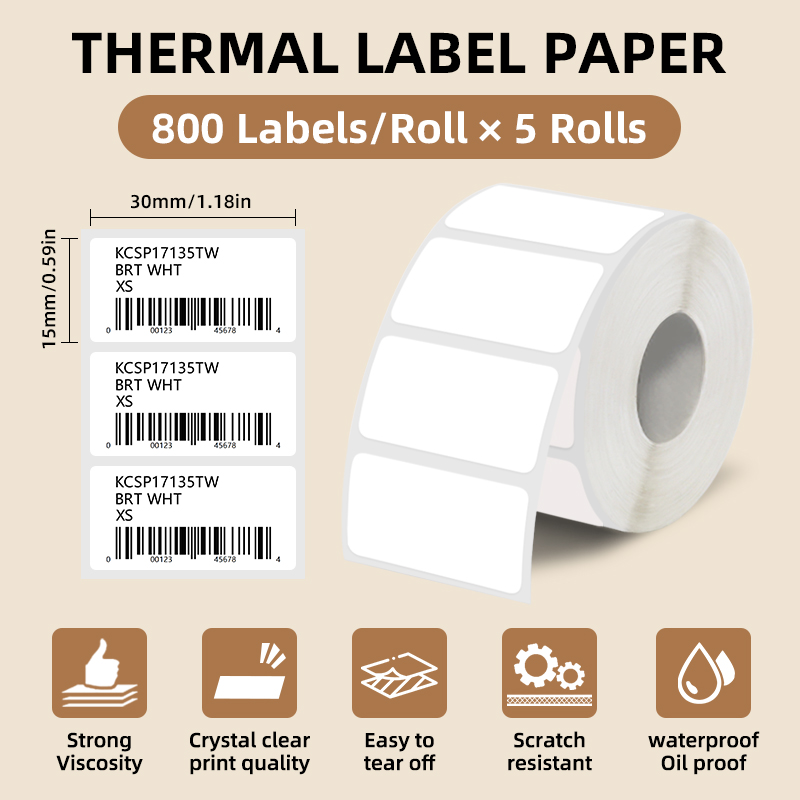 5 Rolls of White Label Sticker - Commercial Label Printing Machine review and price