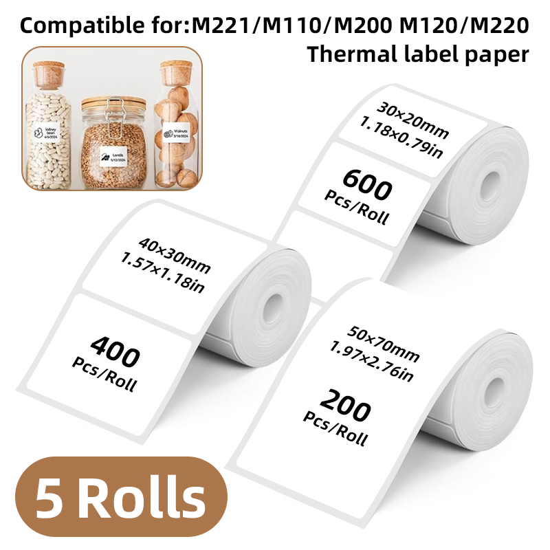 5 Rolls of White Label Sticker - Commercial Label Printing Machine review and price